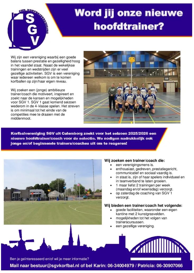 Hoofdtrainer gezocht!